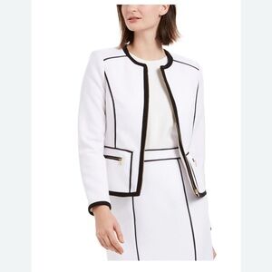 Calvin Klein White Blazer with Black Accents and skirt preowned